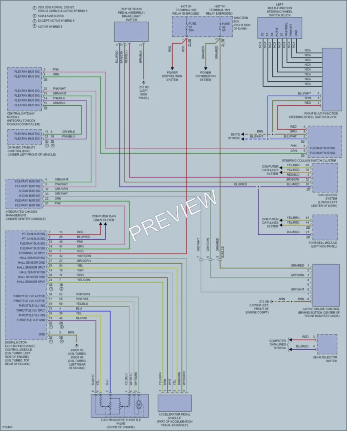 2016 BMW 535i Cruise Control wiring diagram preview