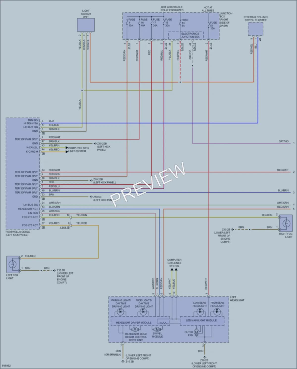 2016 BMW 535iGranTurismo Headlights wiring diagram preview