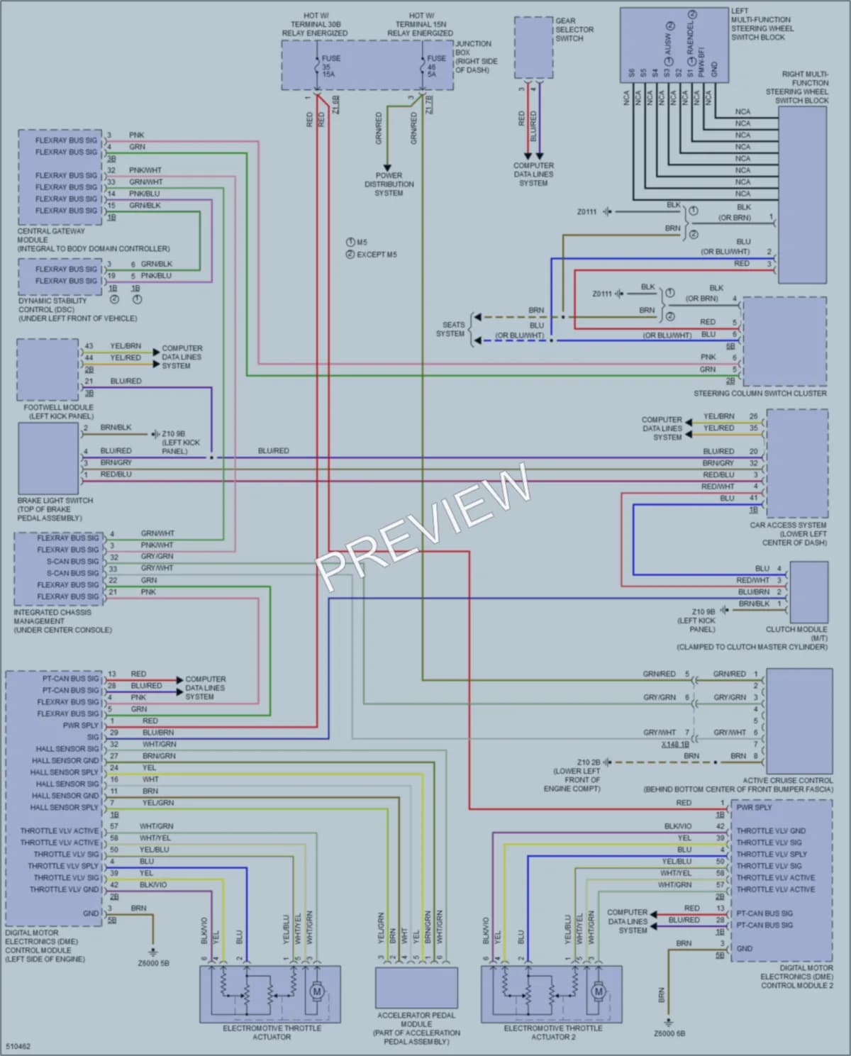 2016 BMW 550i Cruise Control wiring diagram preview