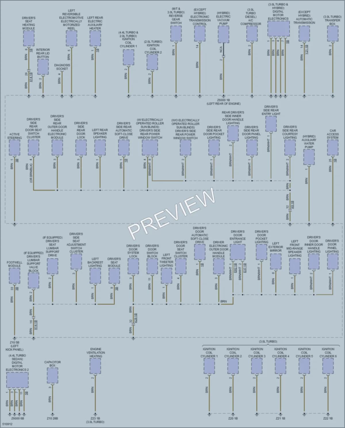 2016 BMW 550i Ground Distribution wiring diagram preview