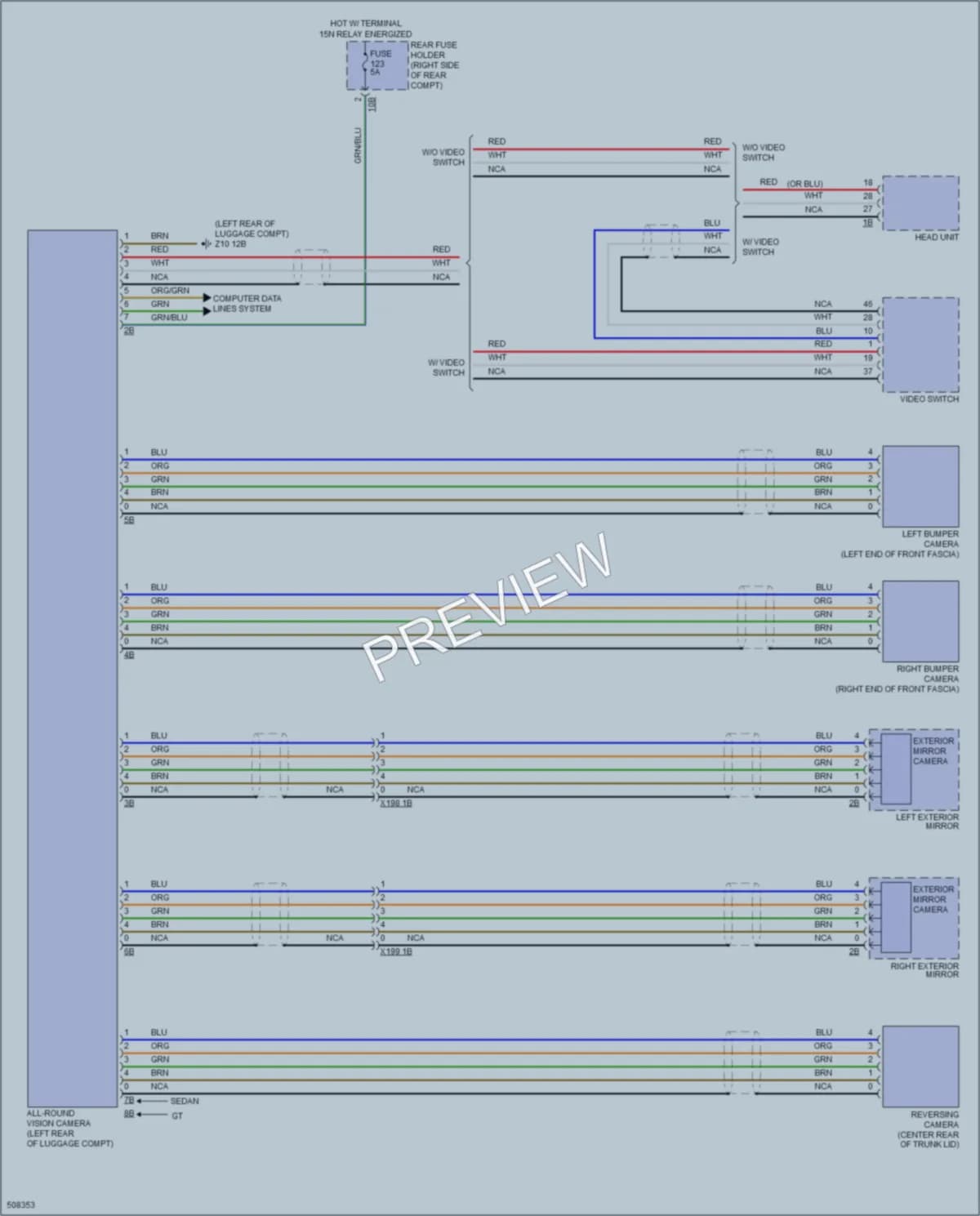 2016 BMW 550i Navigation wiring diagram preview
