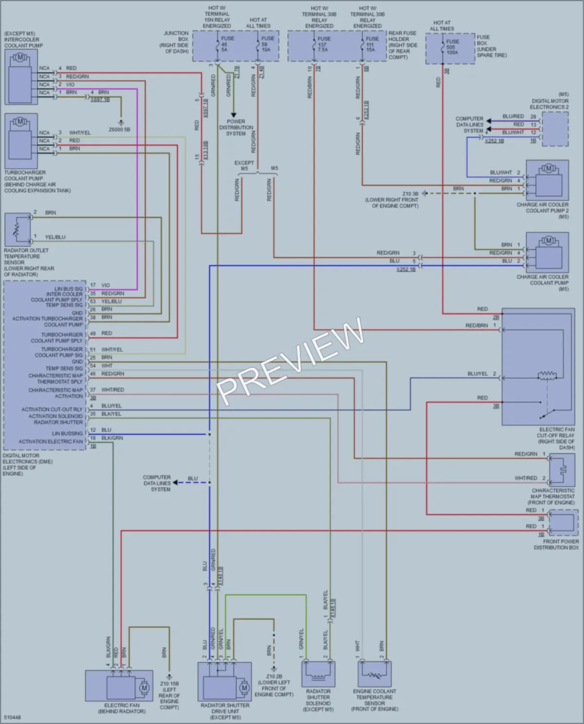 2016 BMW 550iGranTurismo Cooling Fan wiring diagram preview