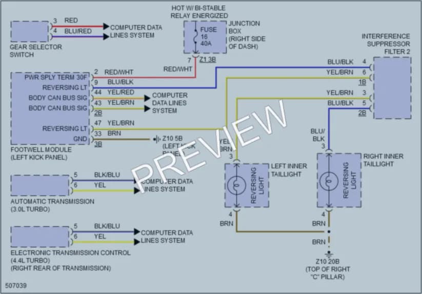 2016 BMW 550iGranTurismo Exterior Lights wiring diagram preview