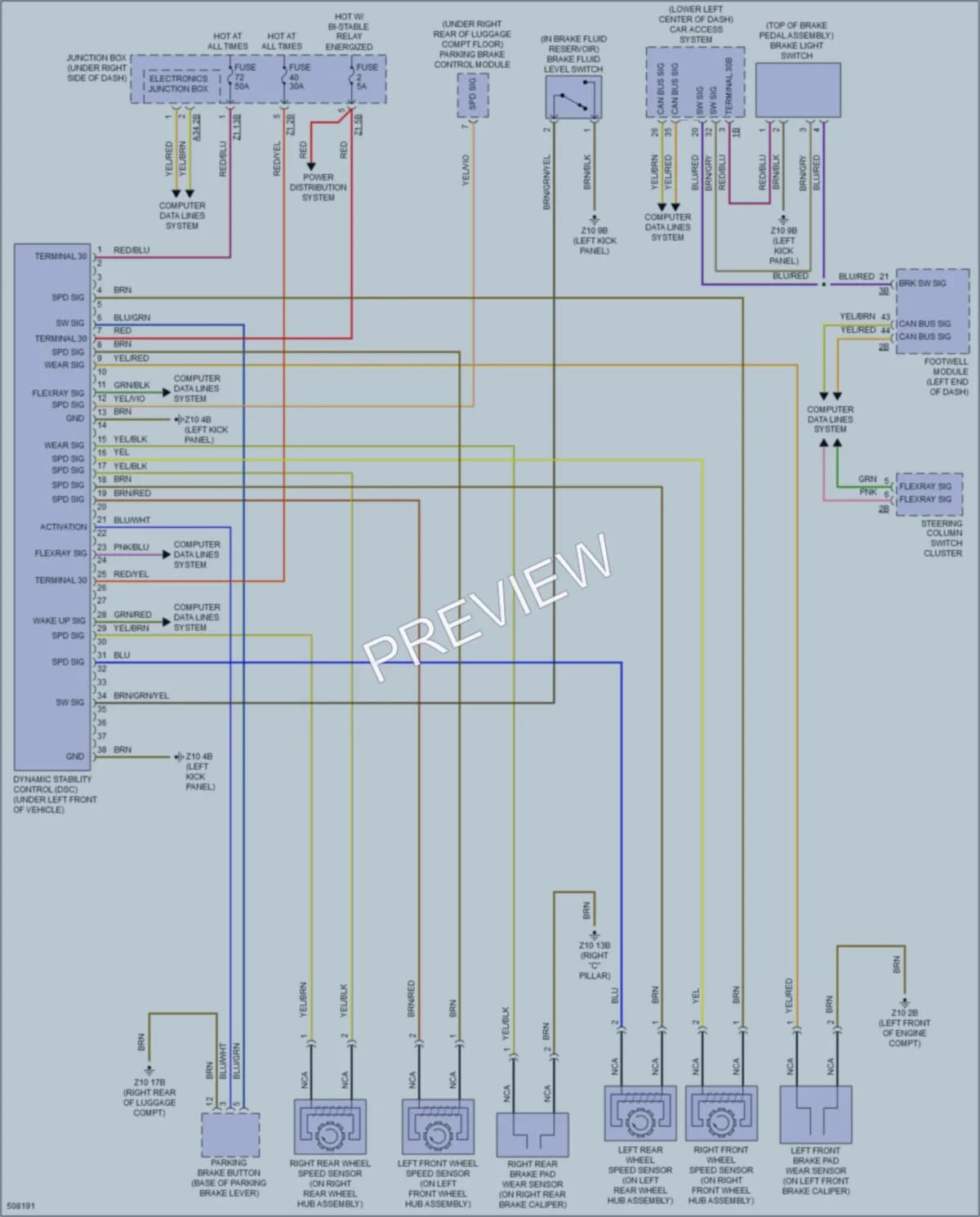 2016 BMW 640i Anti Lock Brakes wiring diagram preview