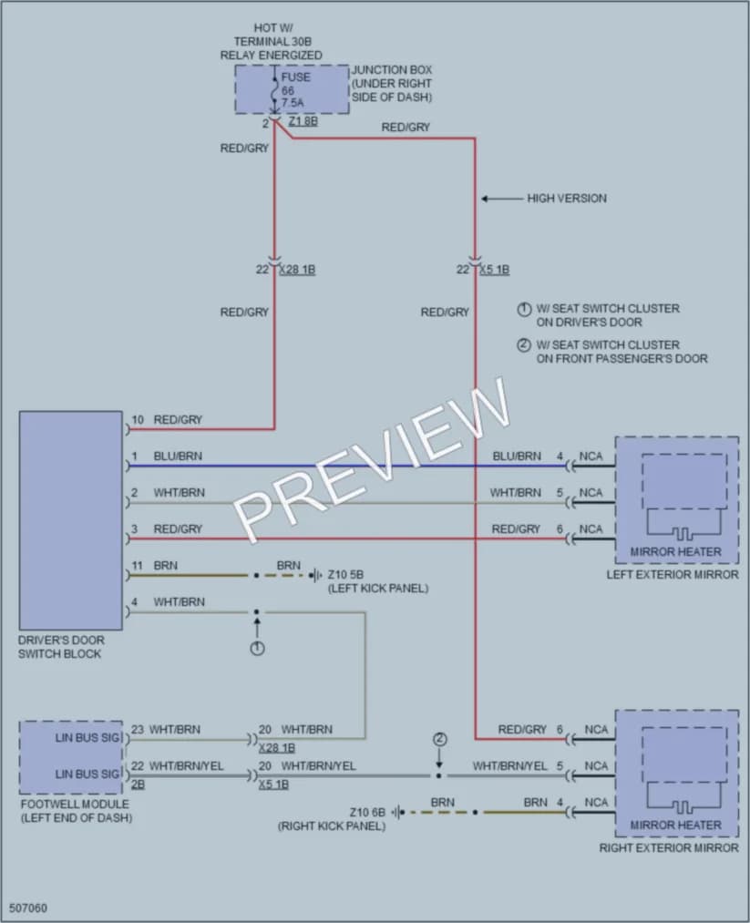 2016 BMW 650i Defoggers wiring diagram preview