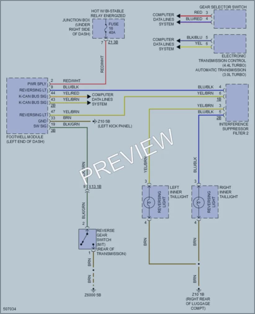 2016 BMW 650i Exterior Lights wiring diagram preview