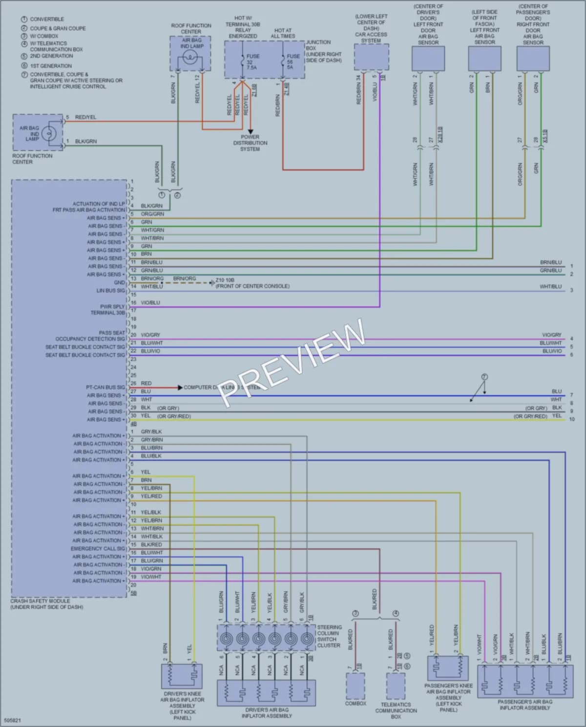 2016 BMW 650i Supplemental Restraints wiring diagram preview