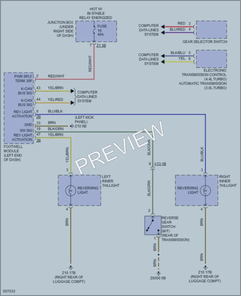 2016 BMW 650iGranCoupe Exterior Lights wiring diagram preview