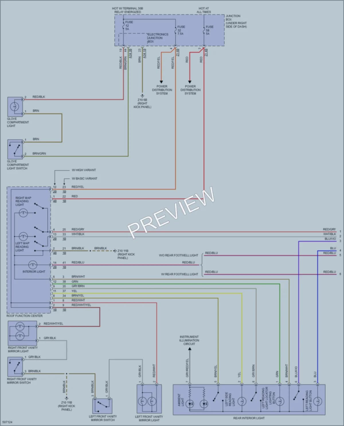 2016 BMW 650iGranCoupe Interior Lights wiring diagram preview