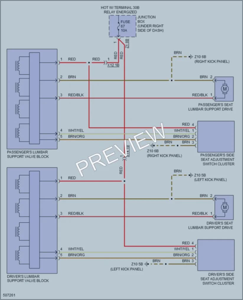 2016 BMW 650iGranCoupe Power Seats wiring diagram preview