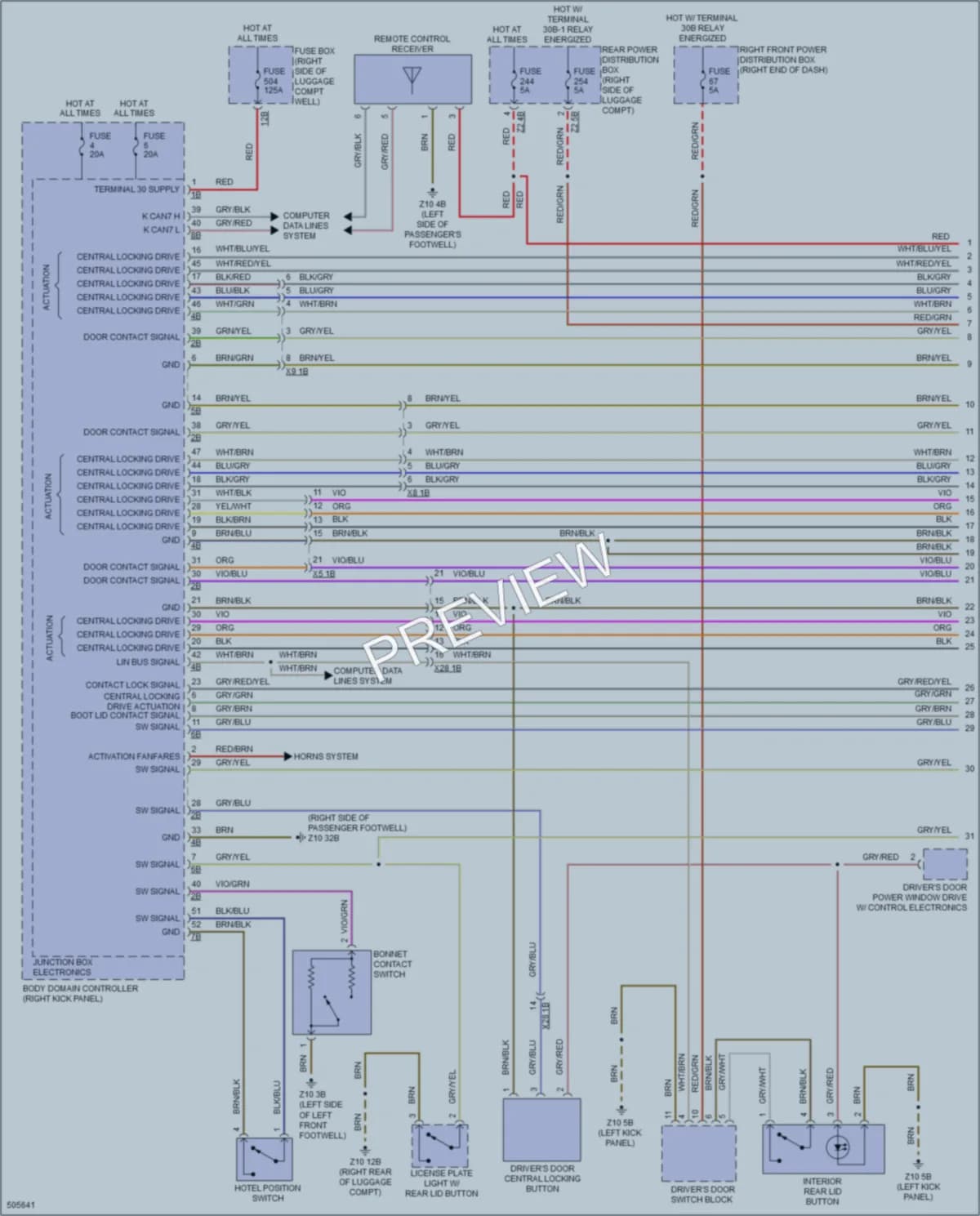 2016 BMW 740i Power Door Locks wiring diagram preview