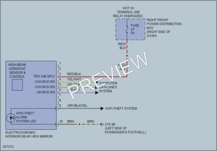 2016 BMW 740i Power Mirrors wiring diagram preview