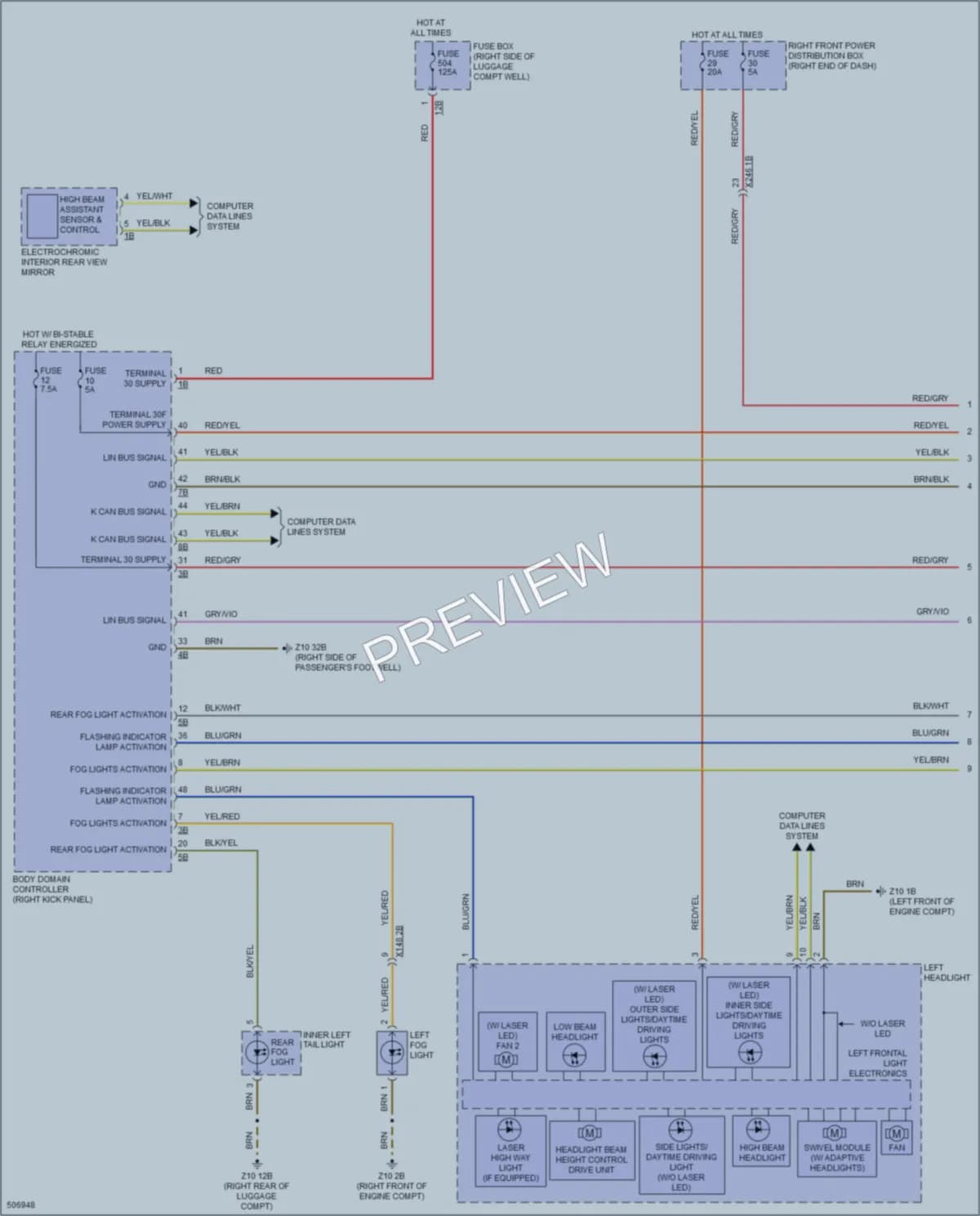 2016 BMW 750Li Headlights wiring diagram preview