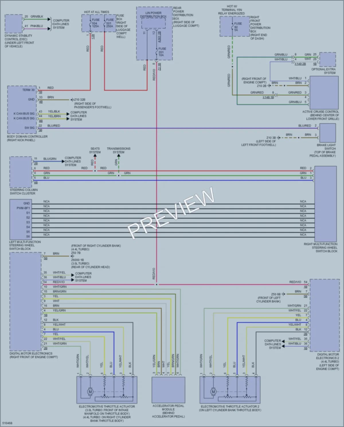 2016 BMW 750i Cruise Control wiring diagram preview