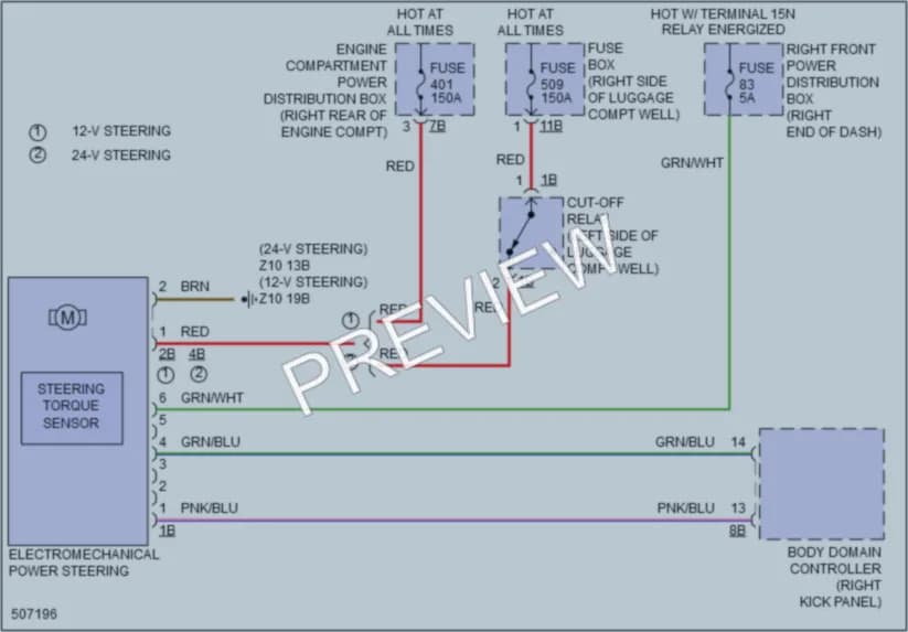 2016 BMW 750i Electronic Power Steering wiring diagram preview