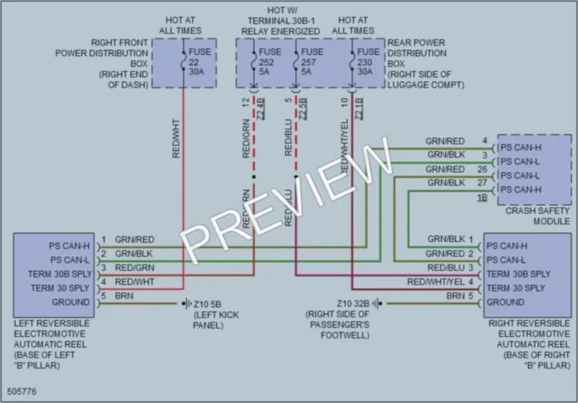 2016 BMW 750i Passive Restraints wiring diagram preview