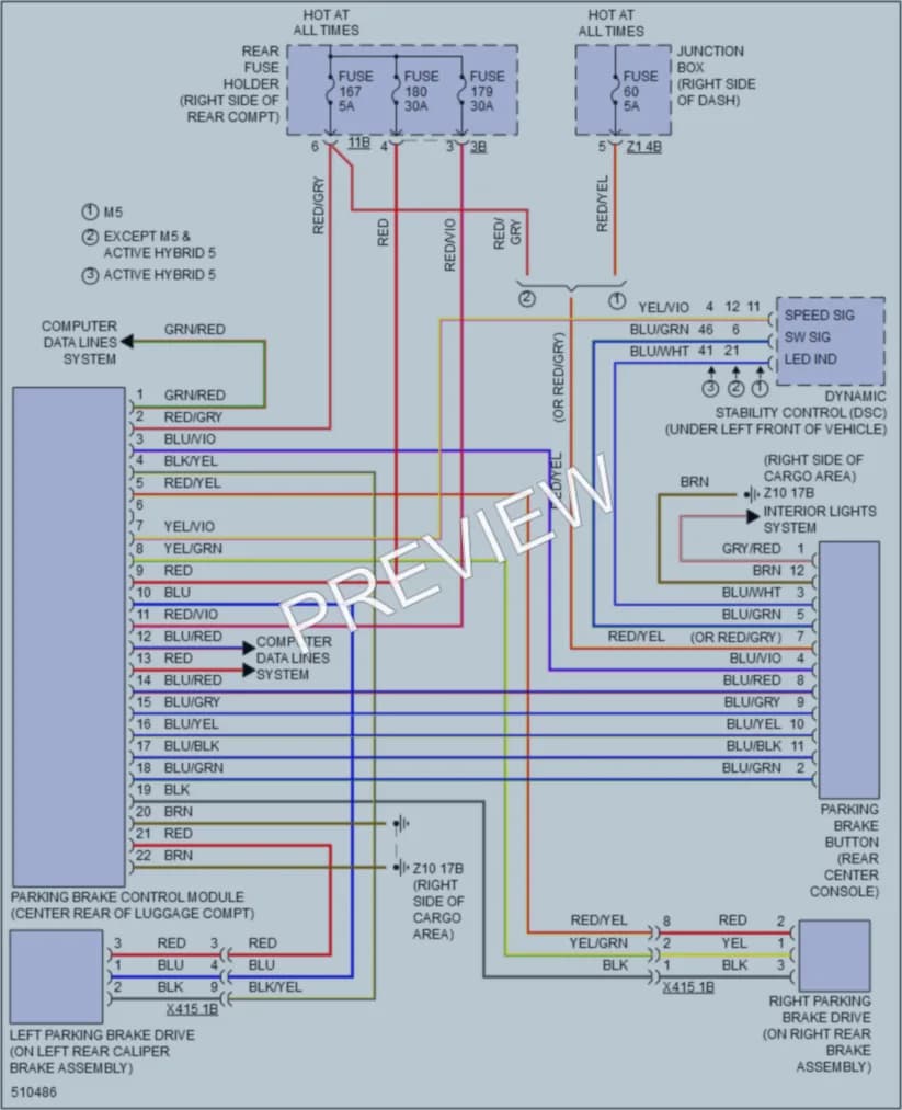 2016 BMW ActiveHybrid5 Shift Interlock wiring diagram preview