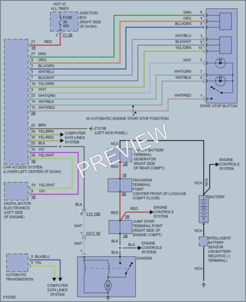 2016 BMW ActiveHybrid5 Starting Charging wiring diagram preview