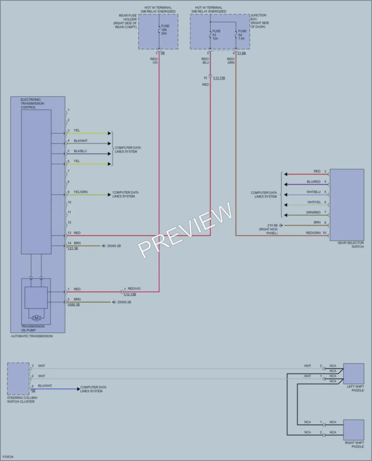 2016 BMW ActiveHybrid5 Transmission wiring diagram preview