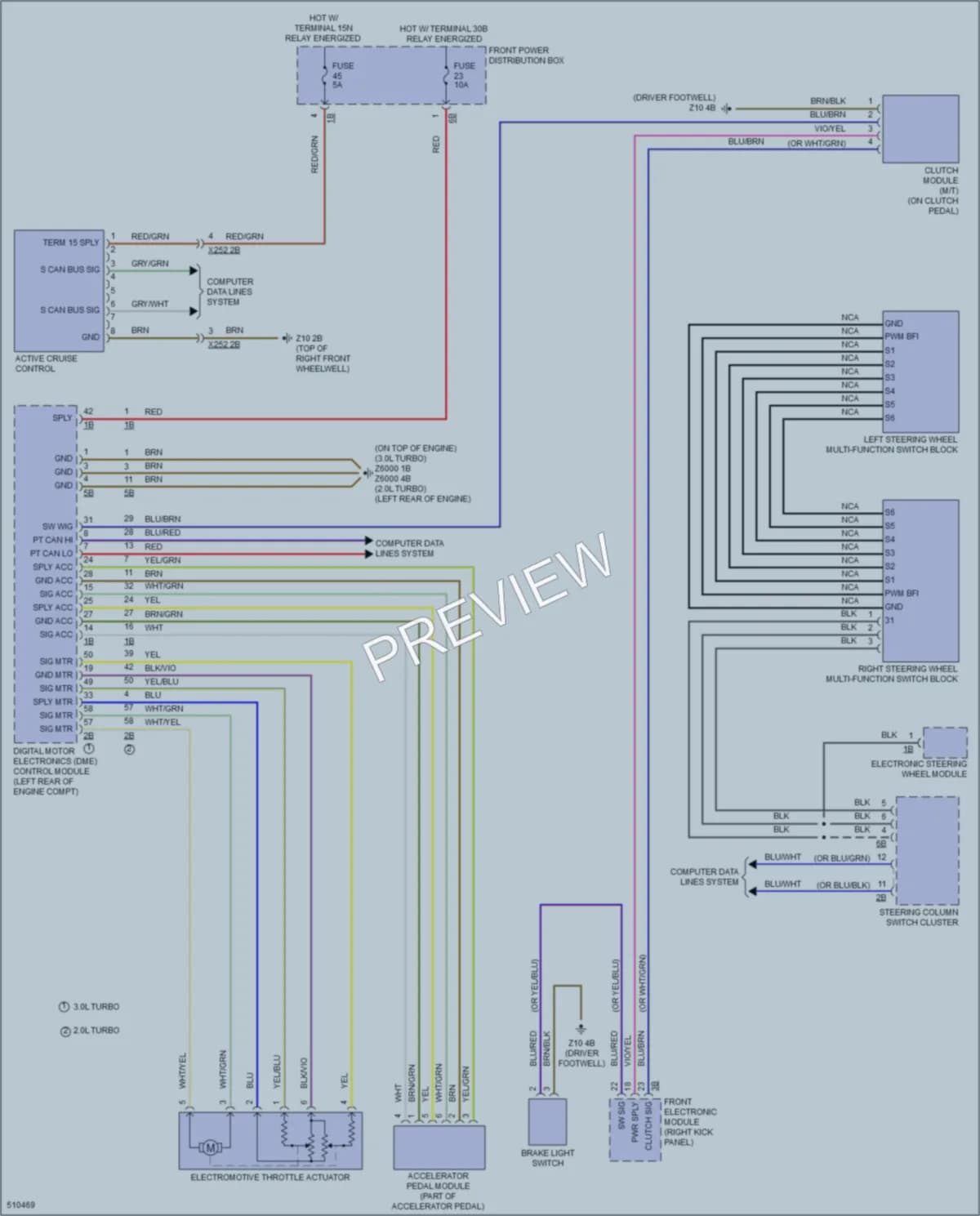 2016 BMW M235i Cruise Control wiring diagram preview