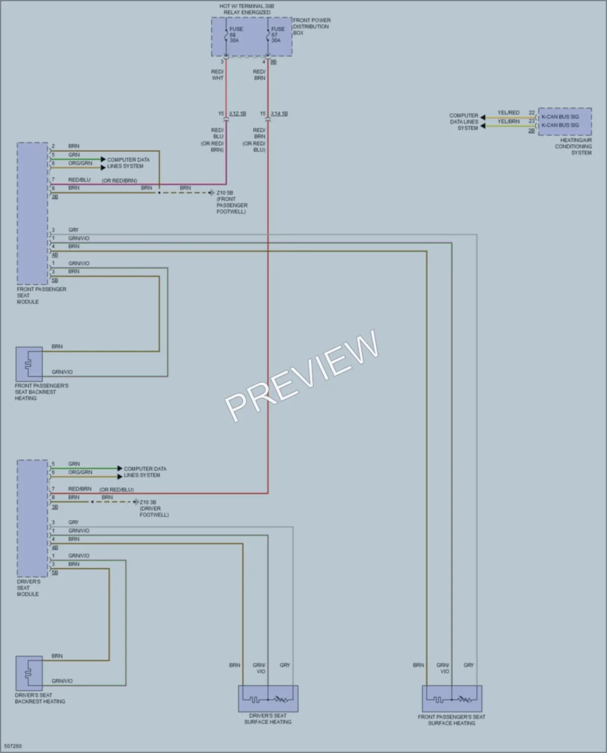 2016 BMW M235i Power Seats wiring diagram preview