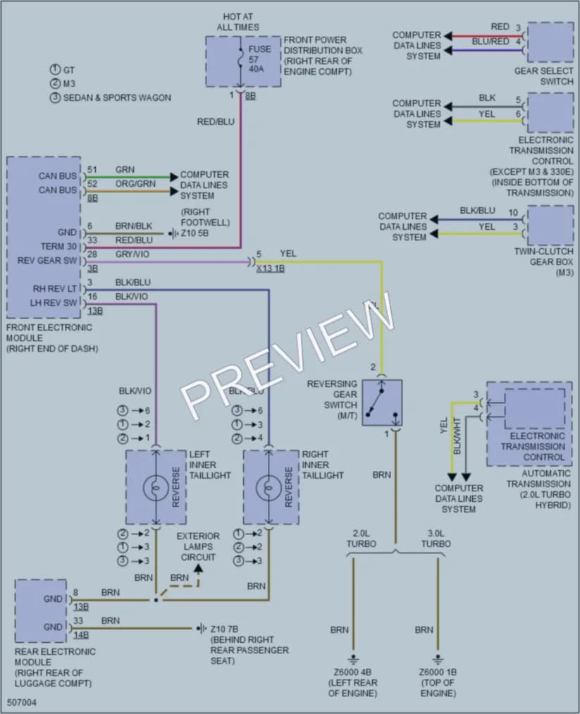 2016 BMW M3 Exterior Lights wiring diagram preview