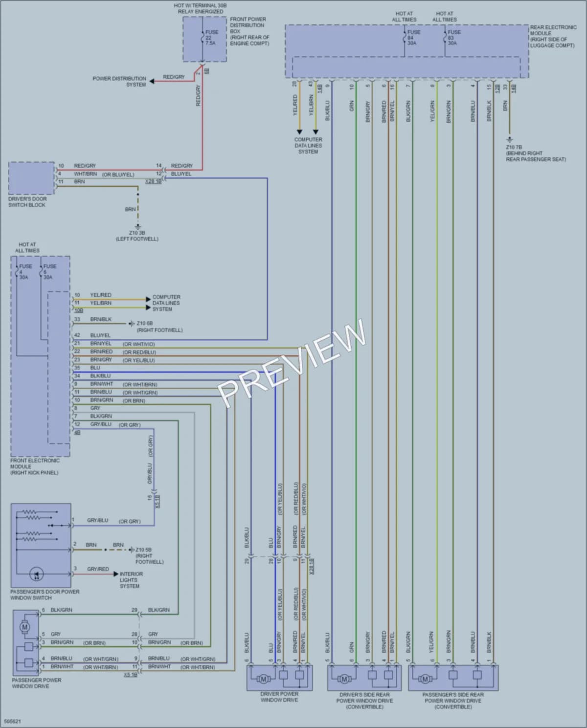 2016 BMW M4 Power Windows wiring diagram preview