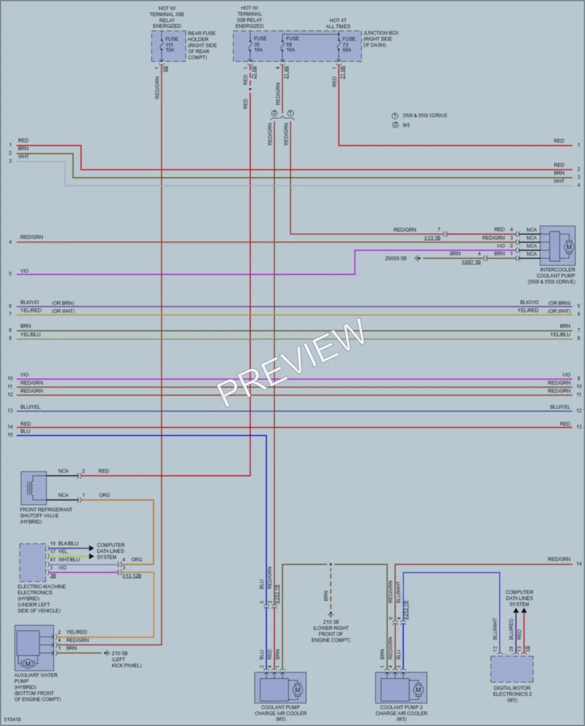 2016 BMW M5 Air Conditioning wiring diagram preview