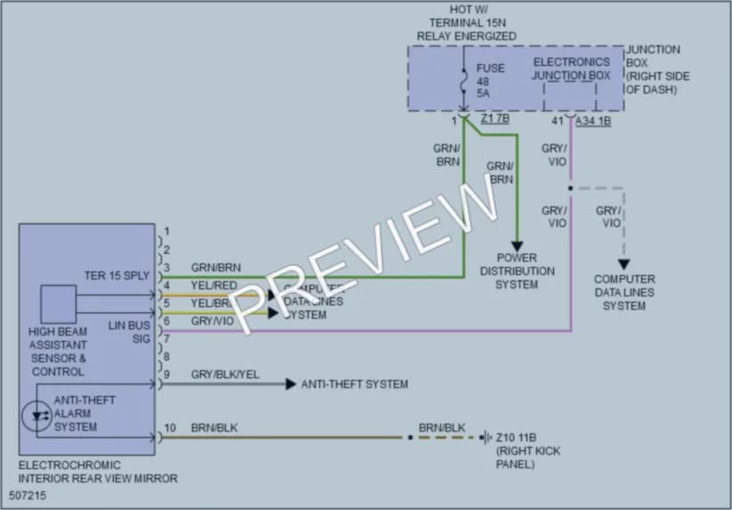 2016 BMW M5 Power Mirrors wiring diagram preview