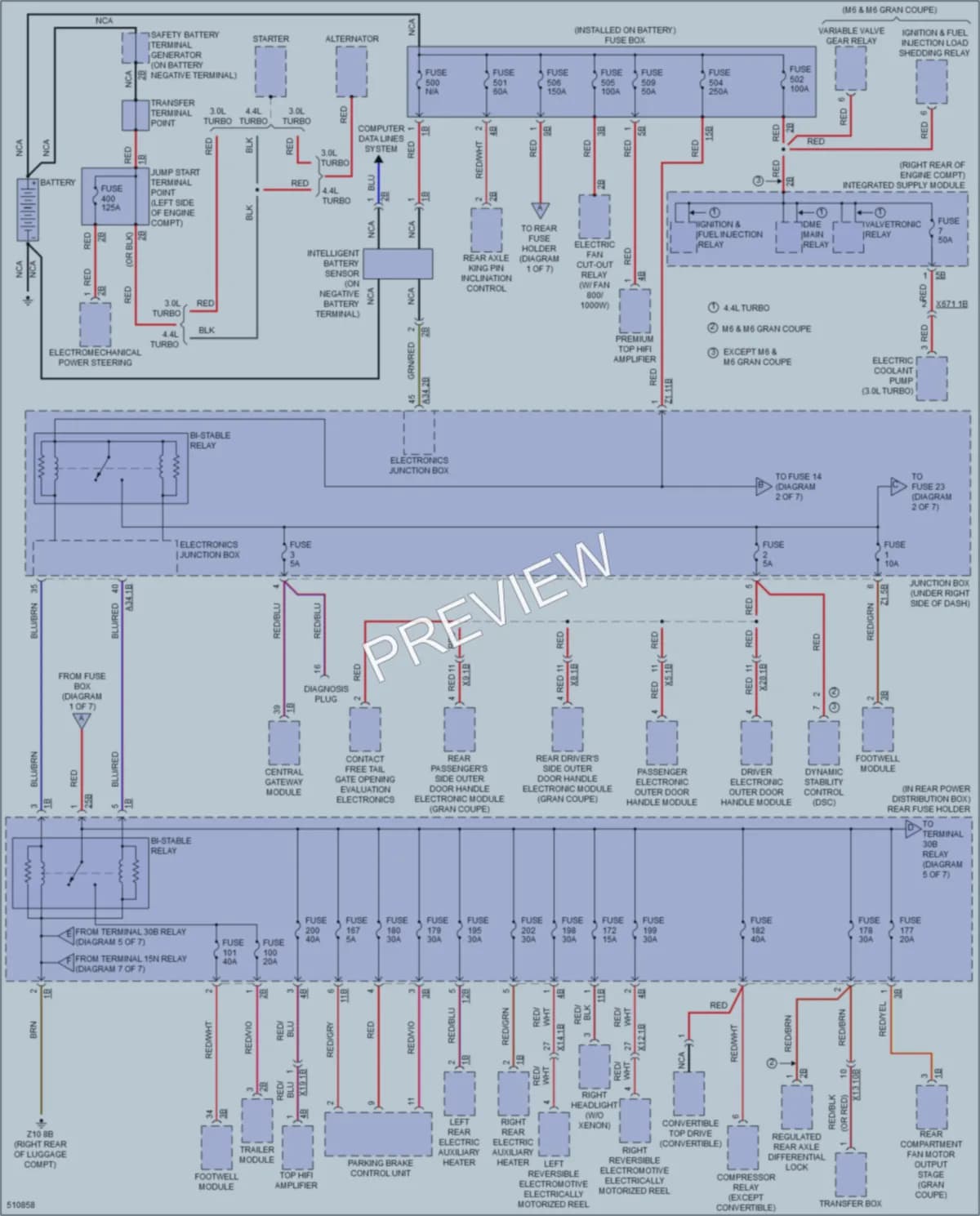 2016 BMW M6 Power Distribution wiring diagram preview