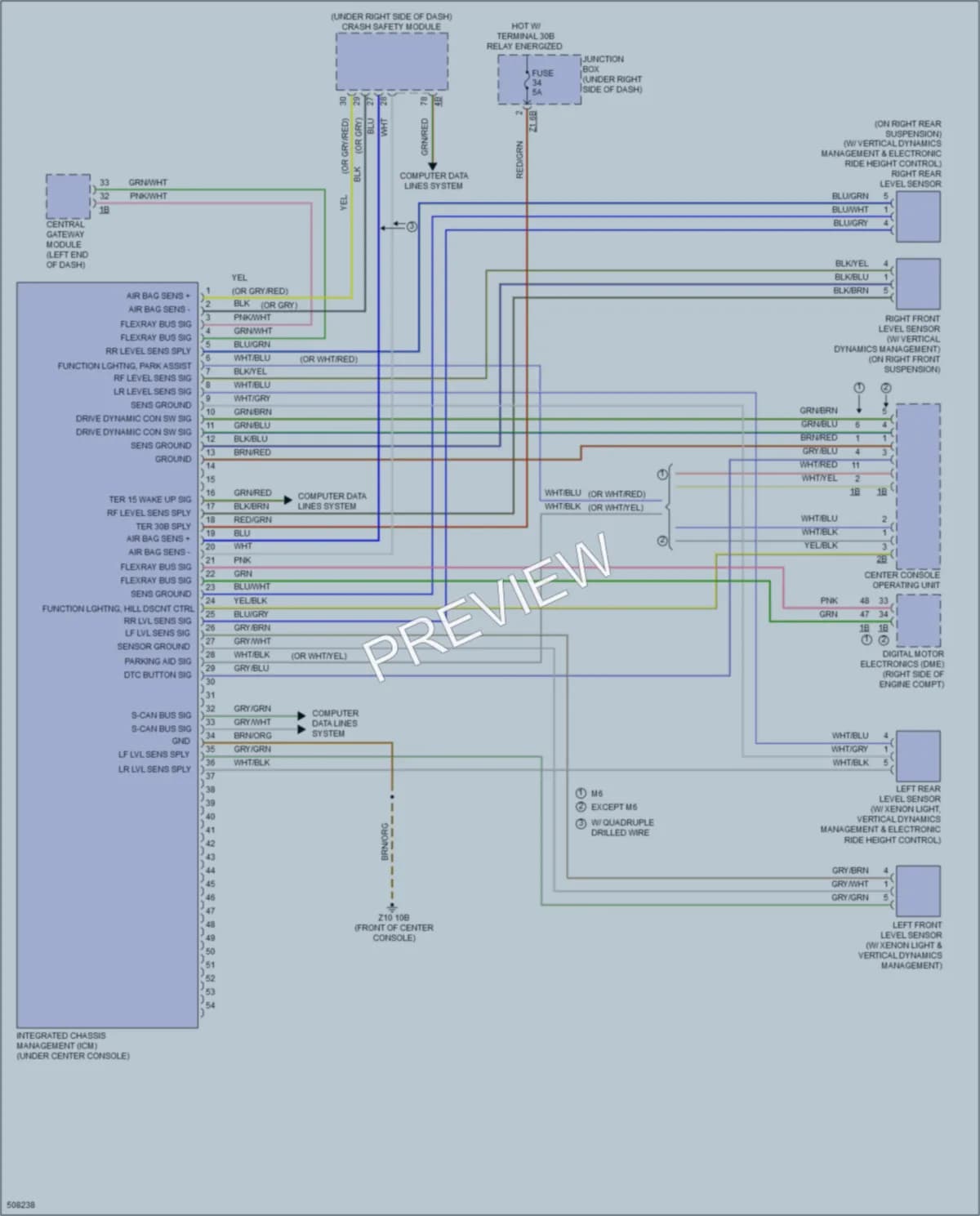 2016 BMW M6GranCoupe Electronic Suspension wiring diagram preview