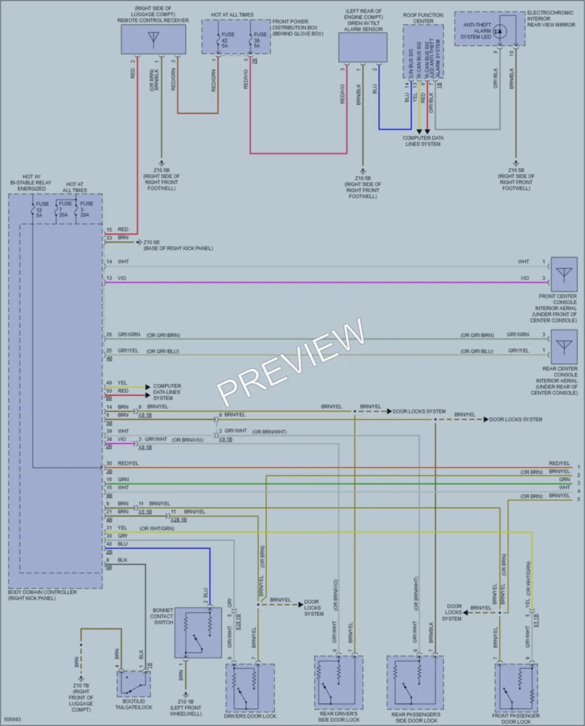 2016 BMW X1 Anti Theft wiring diagram preview