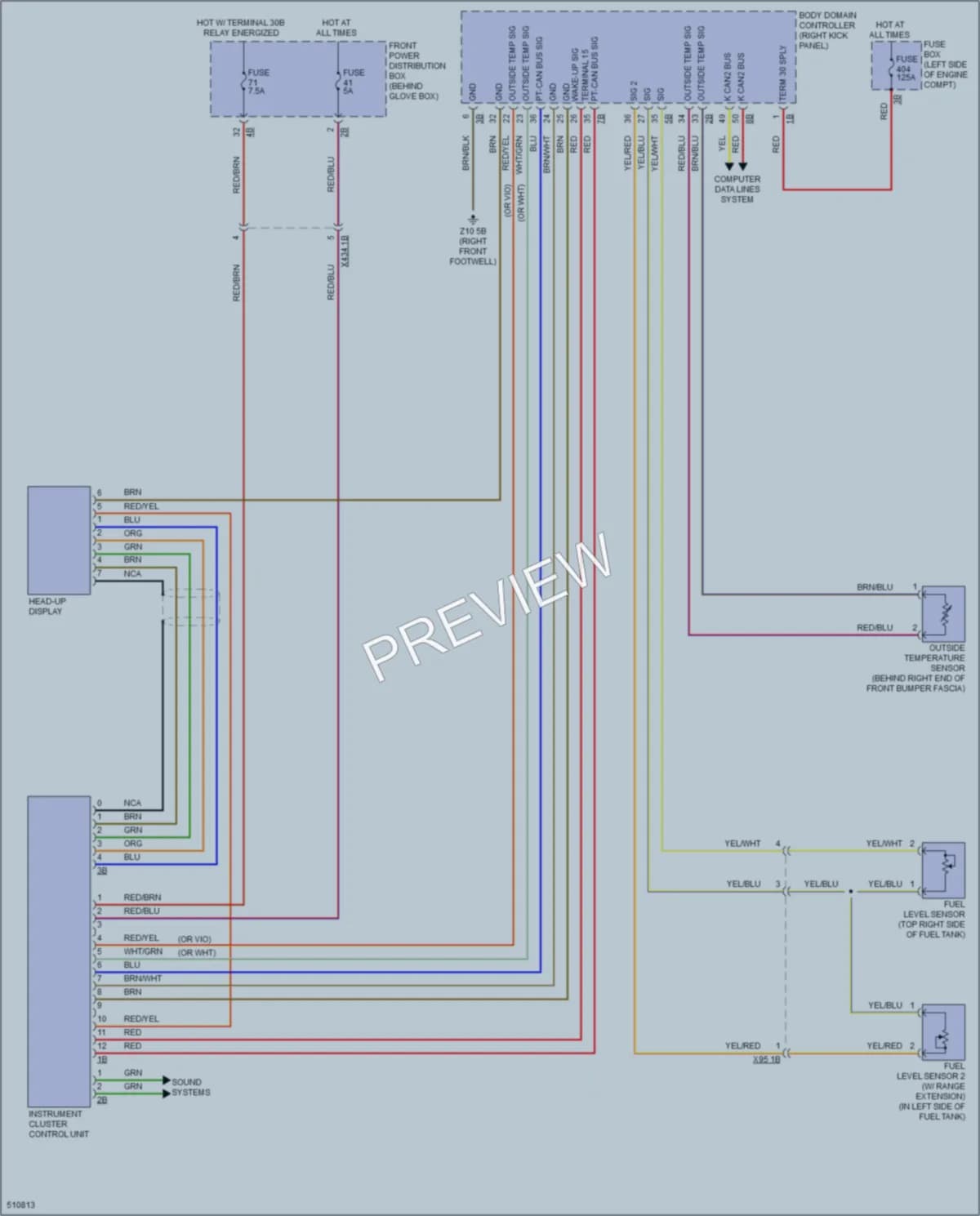 2016 BMW X1 Instrument Cluster wiring diagram preview