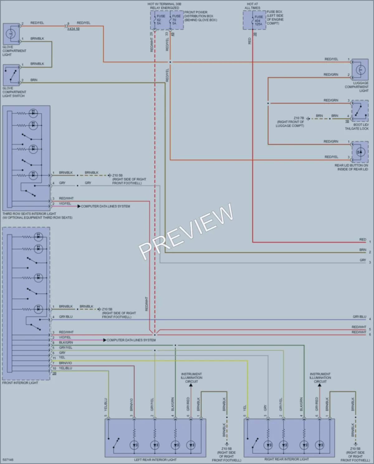 2016 BMW X1 Interior Lights wiring diagram preview