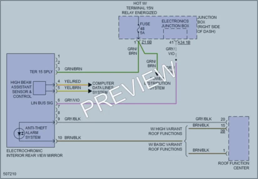 2016 BMW X3 Power Mirrors wiring diagram preview