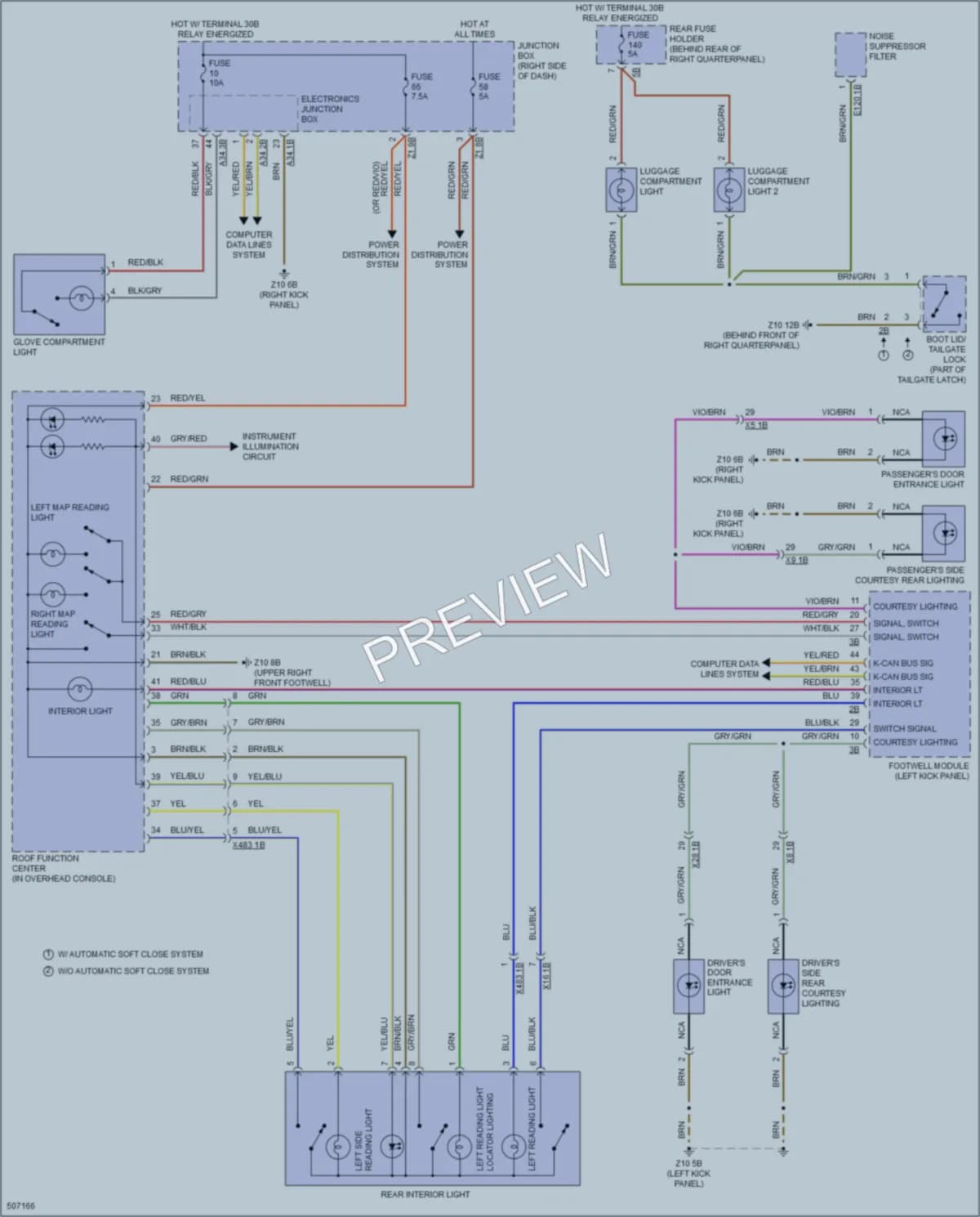 2016 BMW X4 Interior Lights wiring diagram preview