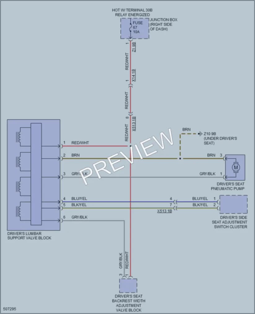 2016 BMW X4 Power Seats wiring diagram preview