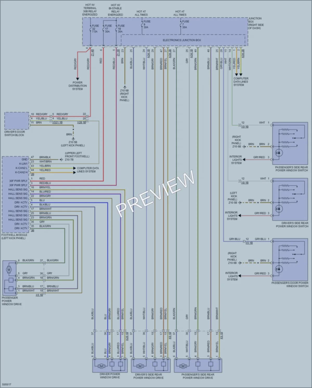 2016 BMW X4 Power Windows wiring diagram preview