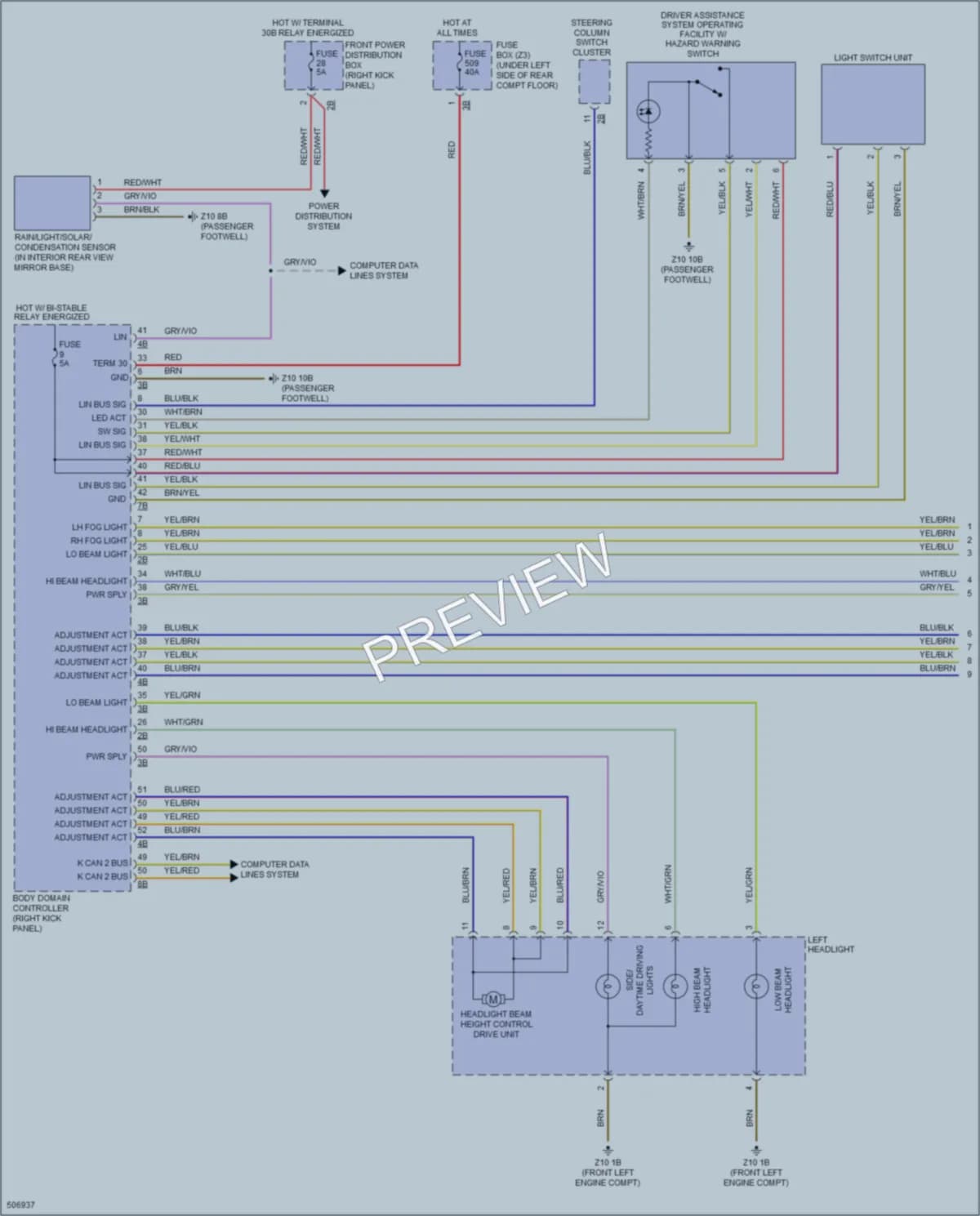 2016 BMW X5 Headlights wiring diagram preview