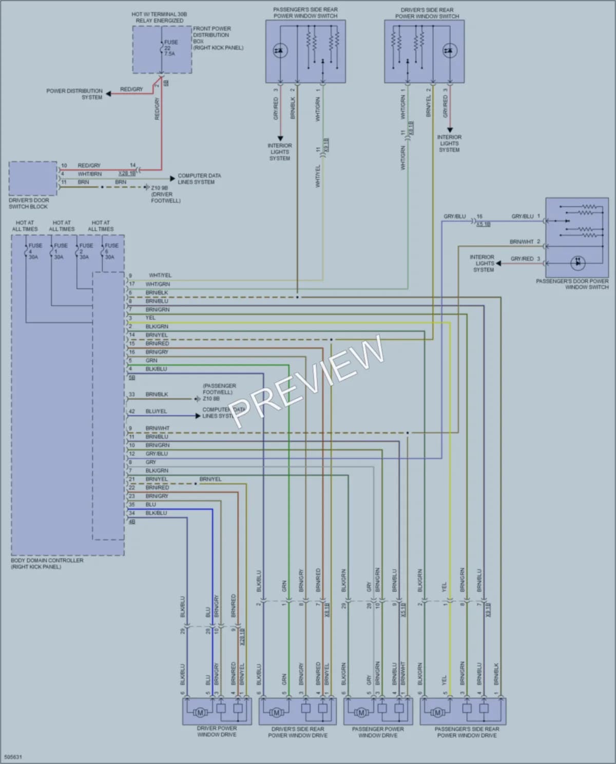 2016 BMW X5 Power Windows wiring diagram preview