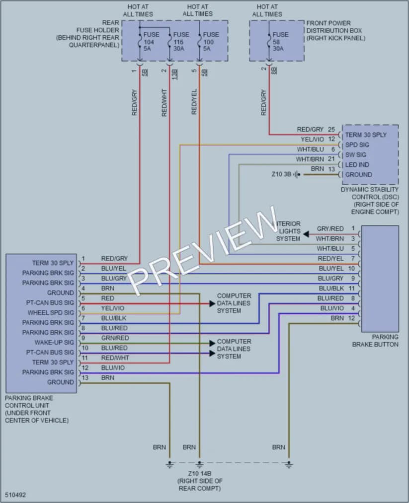 2016 BMW X5 Shift Interlock wiring diagram preview