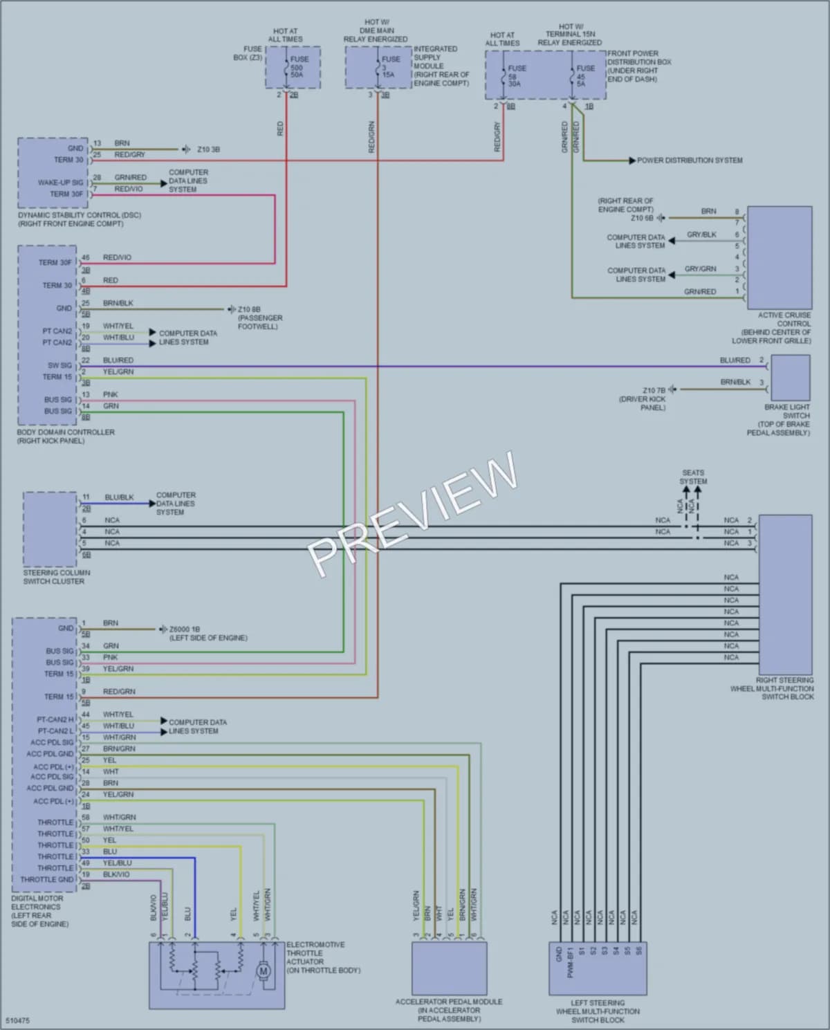 2016 BMW X6 Cruise Control wiring diagram preview