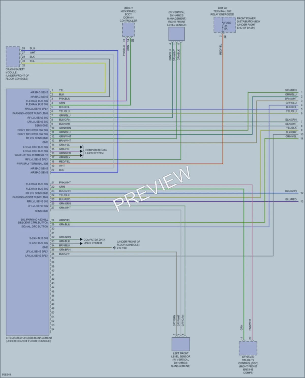 2016 BMW X6 Electronic Suspension wiring diagram preview