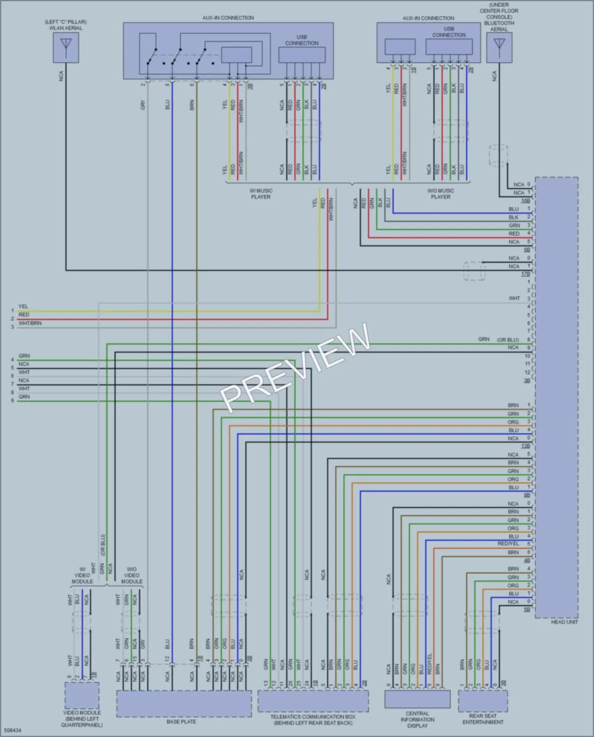 2016 BMW X6 Navigation wiring diagram preview