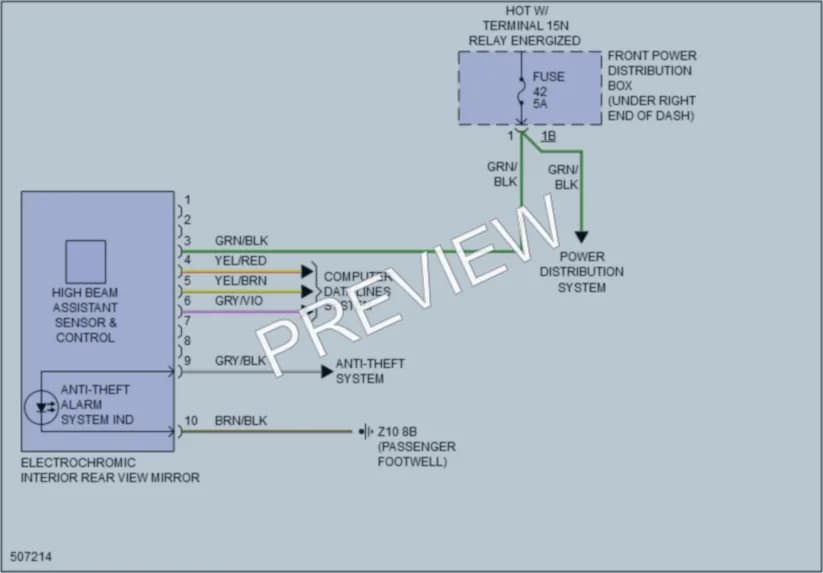 2016 BMW X6 Power Mirrors wiring diagram preview