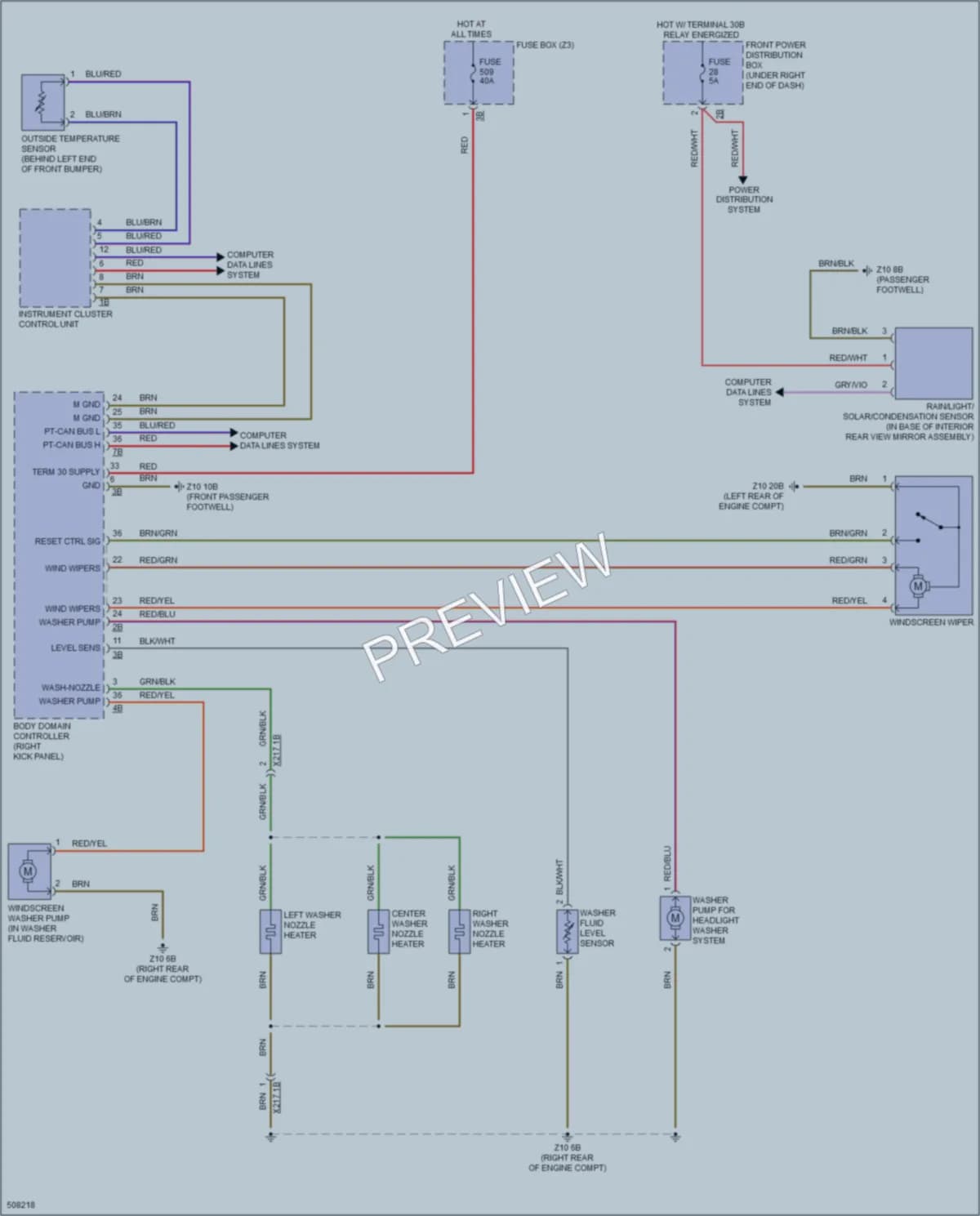 2016 BMW X6 Wiper Washer wiring diagram preview
