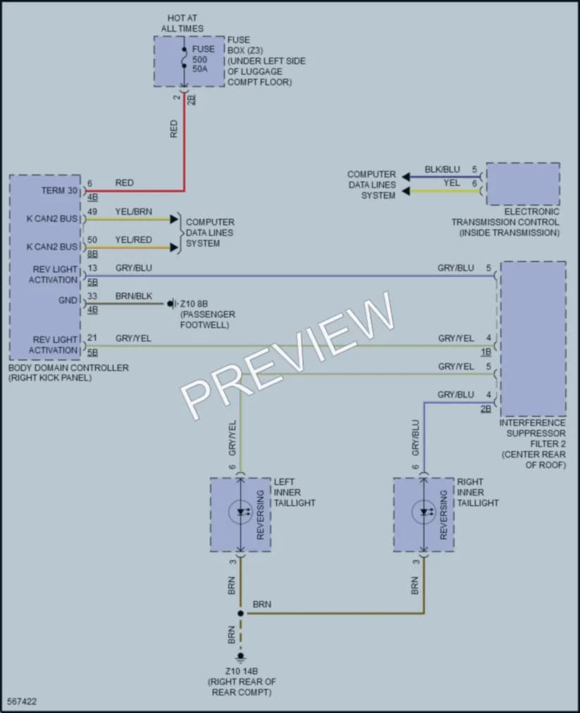 2016 BMW X6M Exterior Lights wiring diagram preview