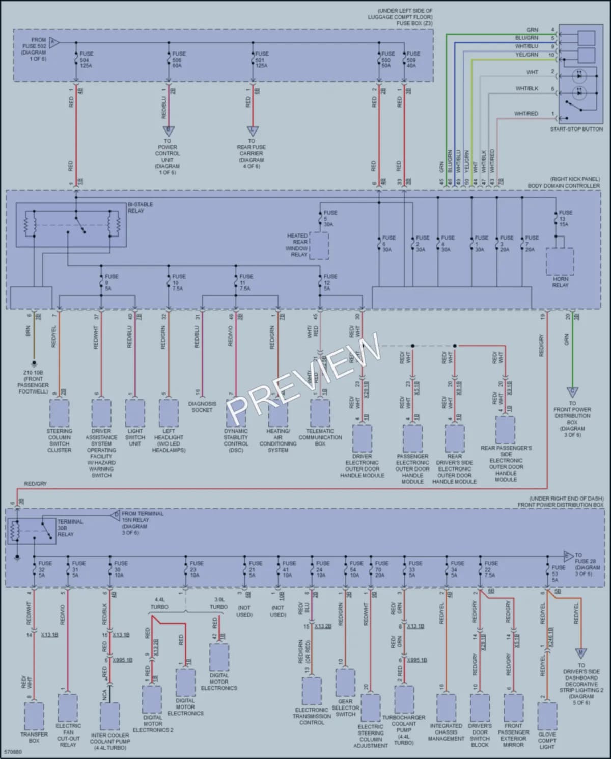 2016 BMW X6M Power Distribution wiring diagram preview