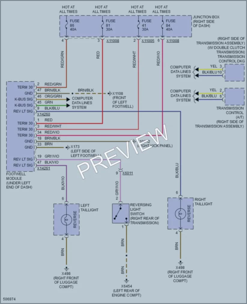 2016 BMW Z4 Exterior Lights wiring diagram preview