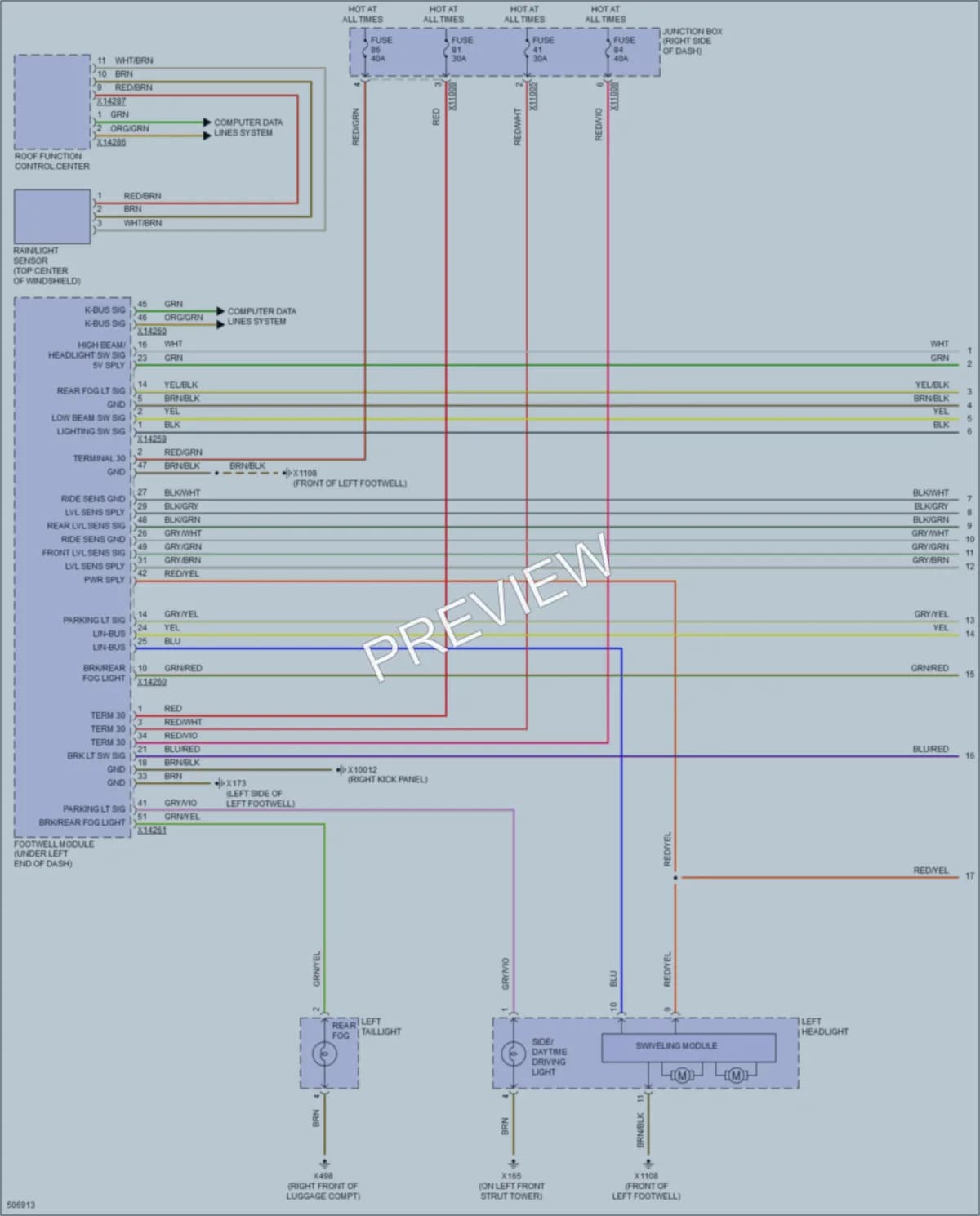 2016 BMW Z4 Headlights wiring diagram preview